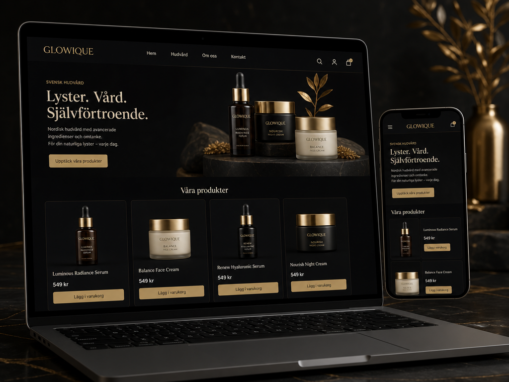 Demobutik GLOWIQUE - Nordisk hudvård med premiumkänsla