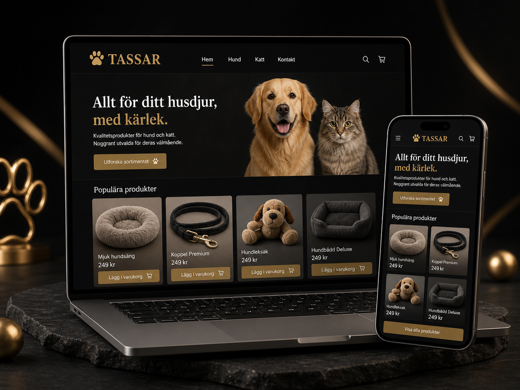 Demobutik TASSAR - Tillbehör för hund och katt
